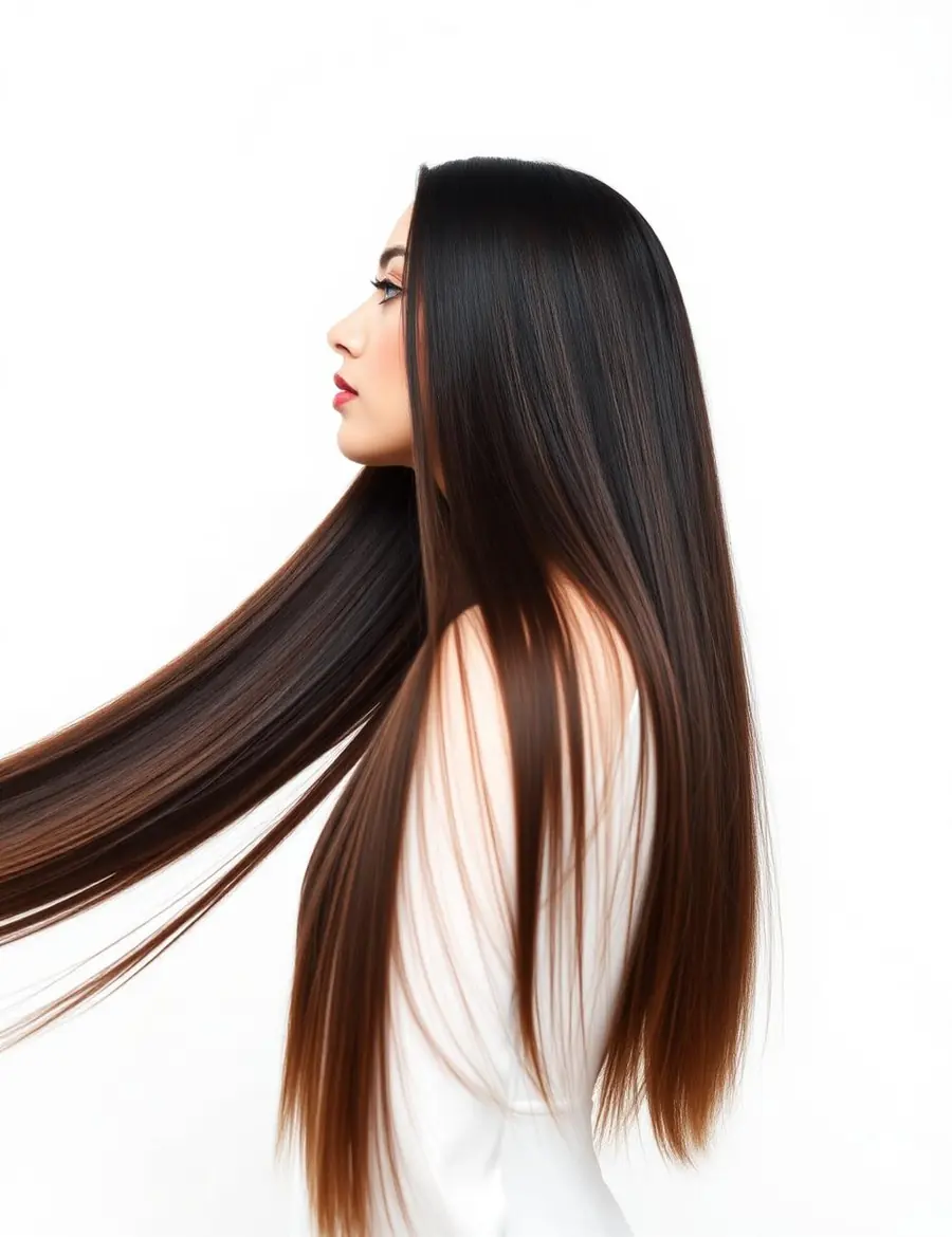 Cabelo com extensão aplicada